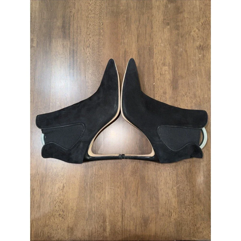 Tory Burch Pointed Toe Ankle Booties Black Leather Stiletto Heel Chelsea 7M
